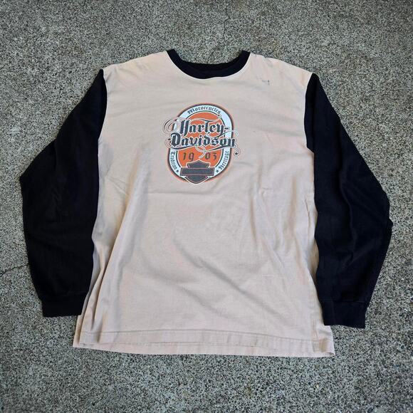 Vtg HARLEY DAVIDSON Voodoo French Quarter Tarot Cards Biker Longsleeve T Shirt L - Picture 1 of 8